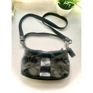 Coach sequin signature strip  Shoulder Bag crossbody F17714 in Black